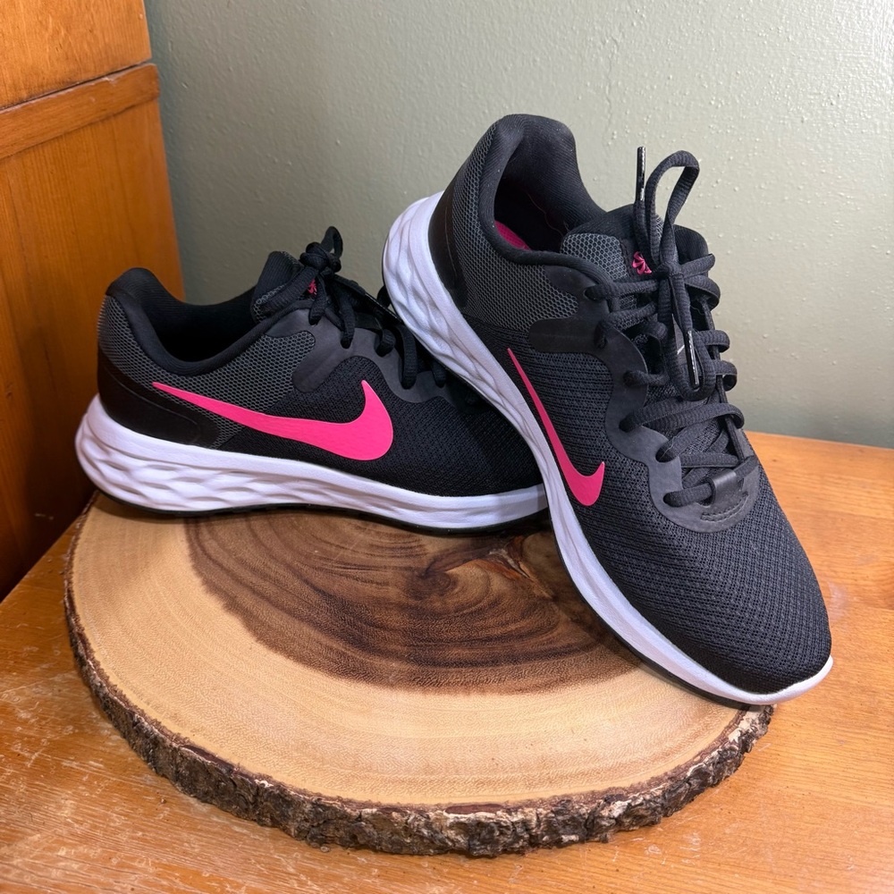 Nike Black and Pink Running Shoes